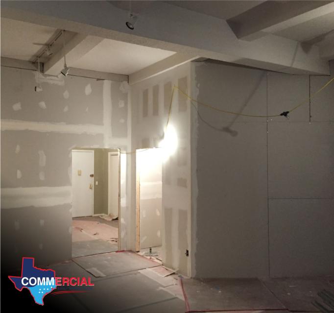 New drywall going up during reconstruction