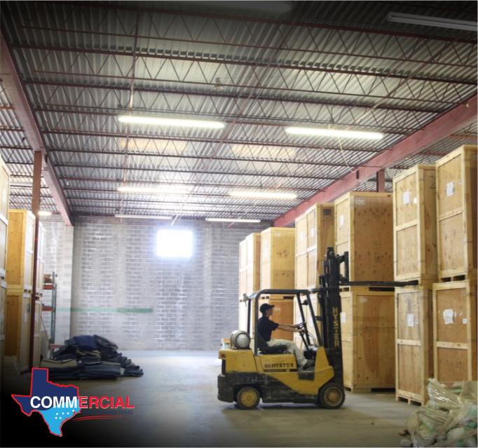 Warehouse tenant space after flooding